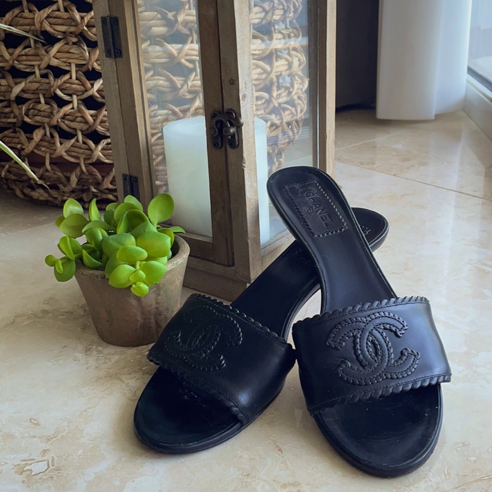Chanel Slides with Kitten Heel